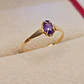 Anillo chatón ovalado amatista 1.1 grs Oro 18k - Miniatura 5