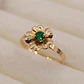 Anillo flor esmeralda 1.5 grs Oro 18k - Miniatura 1