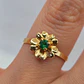 Anillo flor esmeralda 1.5 grs Oro 18k - Miniatura 2