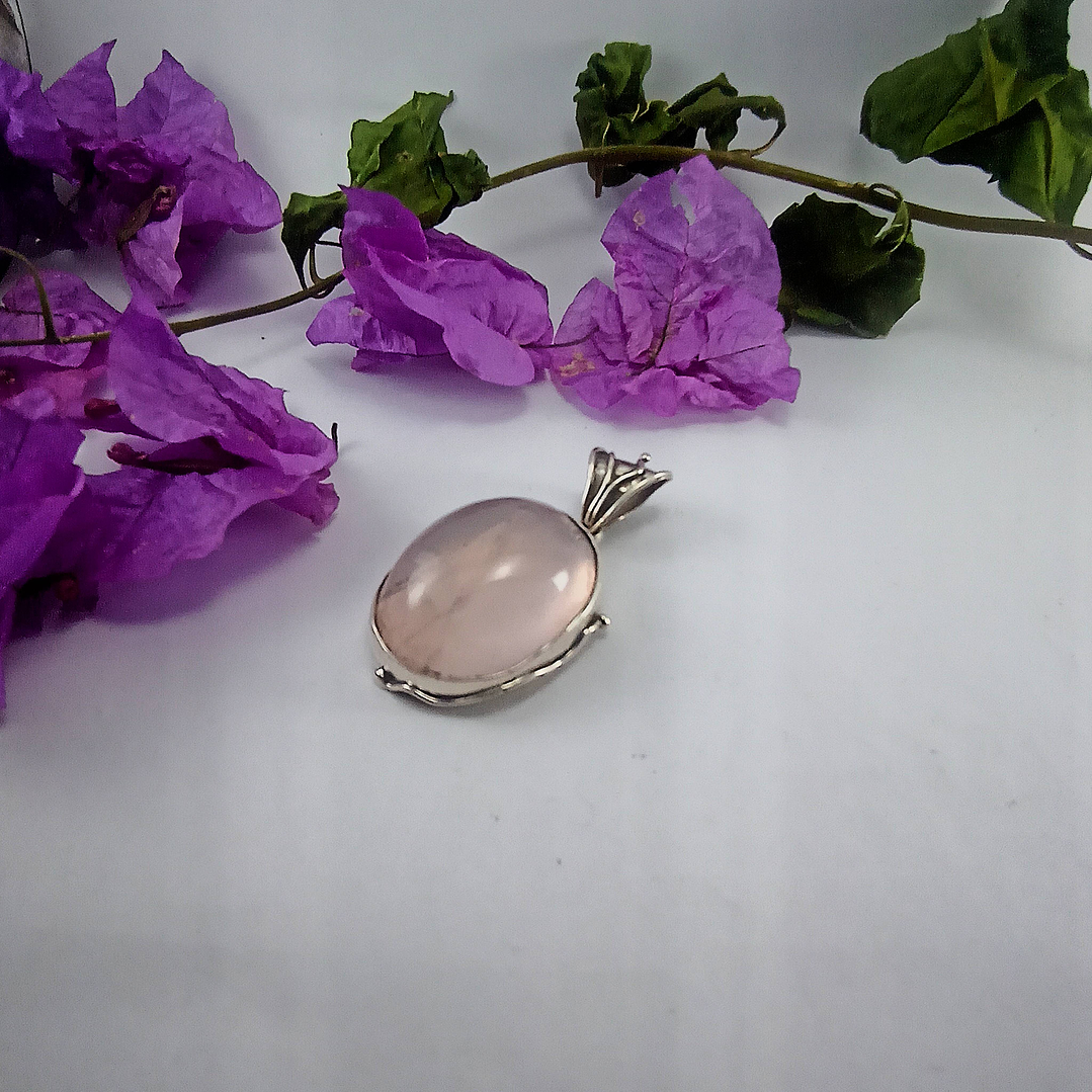 Colgante de plata con Cuarzo Melocotón  2