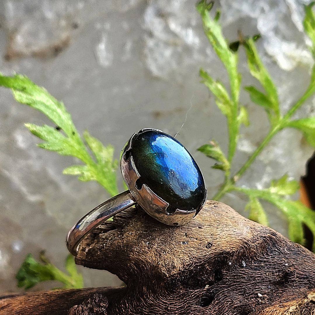 Anillo Labradorita Azul 2