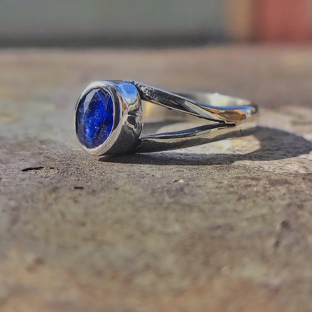 Anillo de Plata 950 con Zafiro Azul | Pieza Única 3