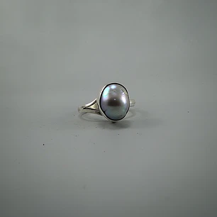 Anillo de Perla Negra en Plata 950 Ajustable | Hecho a Mano en Valparaíso