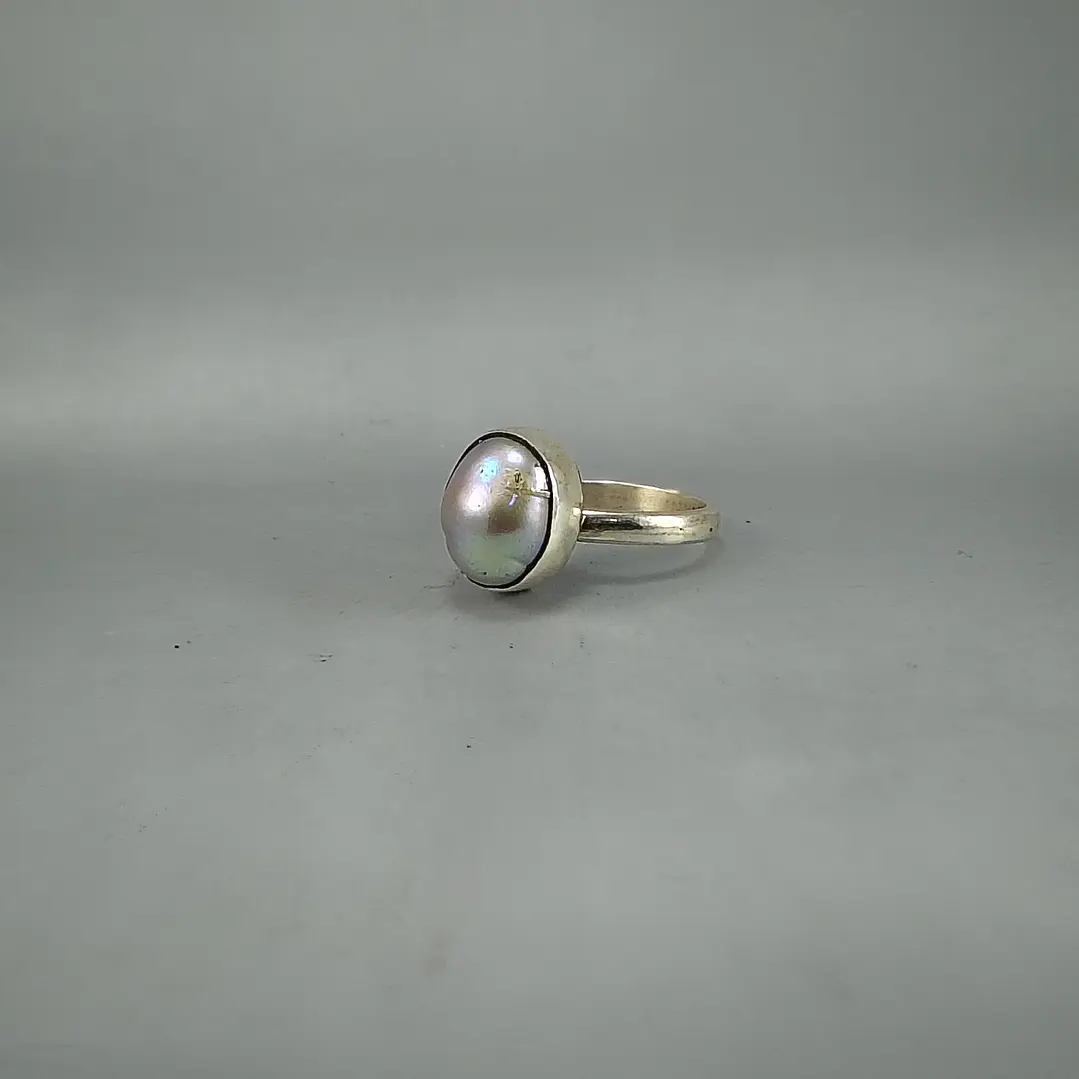 Anillo de Perla Negra en Plata 950 Ajustable | Hecho a Mano en Valparaíso 2