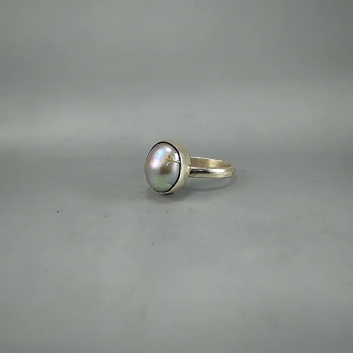 Anillo de Perla Negra en Plata 950 Ajustable | Hecho a Mano en Valparaíso 2