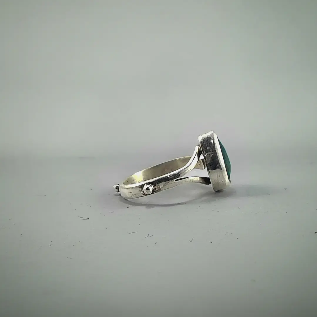 Anillo de Crisocola Chilena en Plata 950 Ajustable | Hecho a Mano en Valparaíso 2