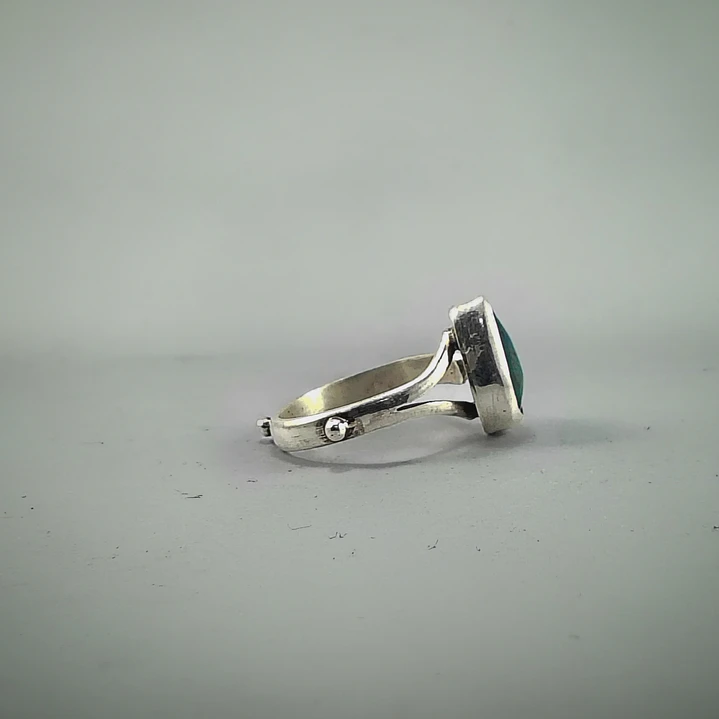 Anillo de Crisocola Chilena en Plata 950 Ajustable | Hecho a Mano en Valparaíso 2
