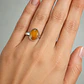 Anillo Ajustable de Plata 950 con Ónix Amarillo Natural | Hecho a Mano en Valparaíso - Miniatura 3