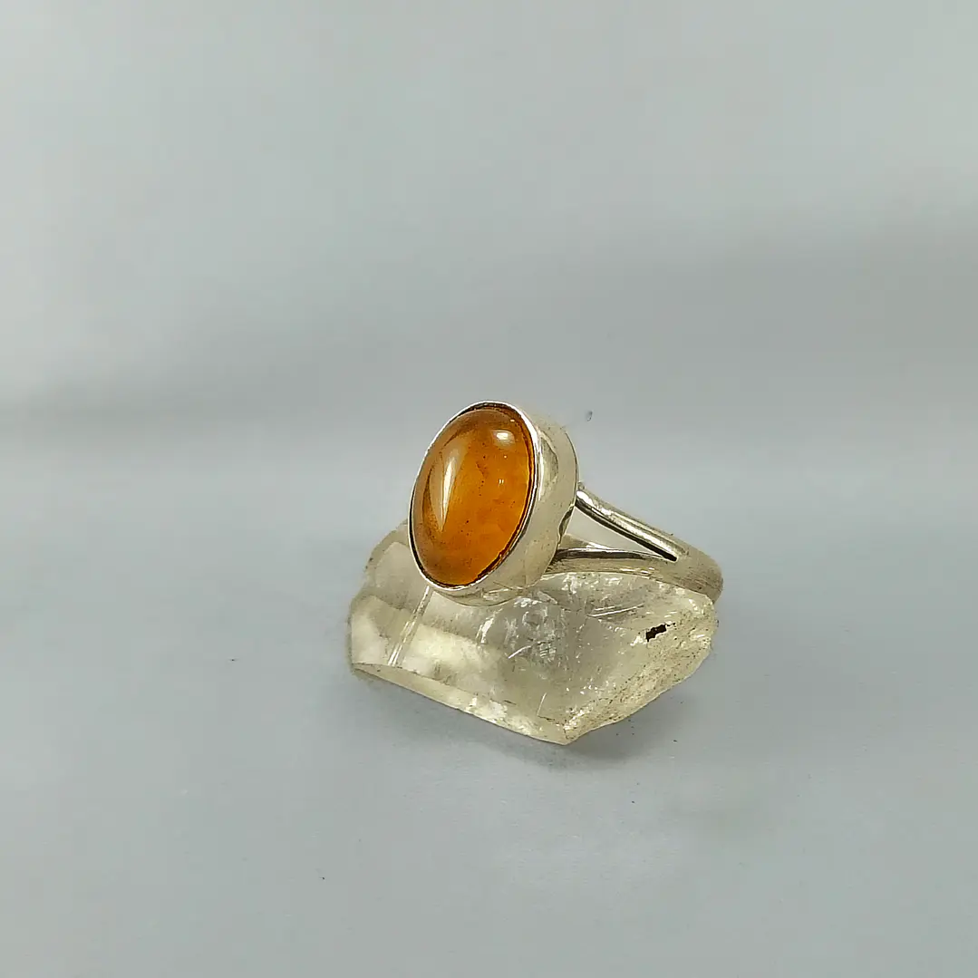Anillo Ajustable de Plata 950 con Ónix Amarillo Natural | Hecho a Mano en Valparaíso 1