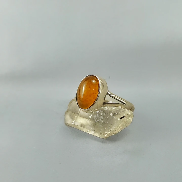 Anillo Ajustable de Plata 950 con Ónix Amarillo Natural | Hecho a Mano en Valparaíso 1