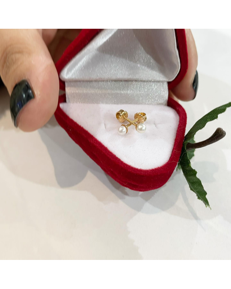 Aros de oro Perla Talla 1