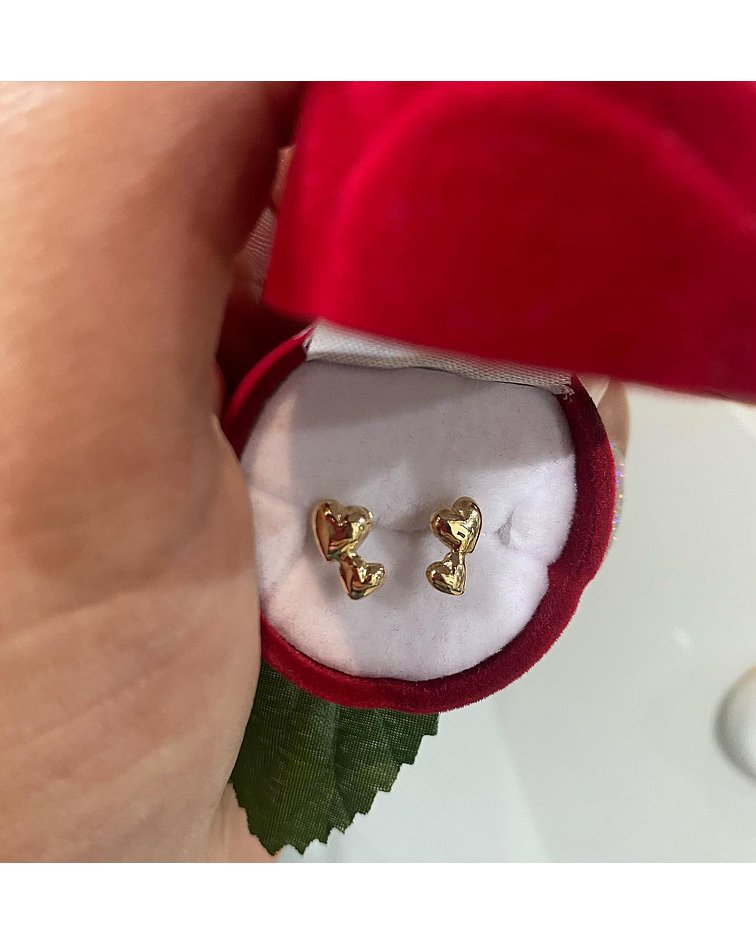 ✨ Aritos dos corazones 💕