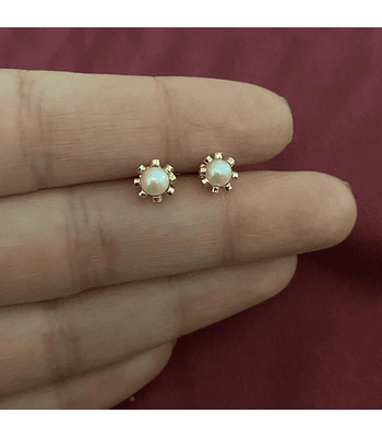 Aros perla con vástago ☀️