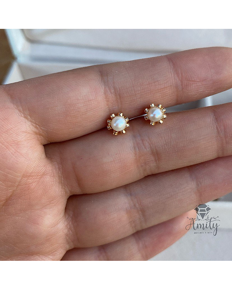 Aros perla con vástago ☀️