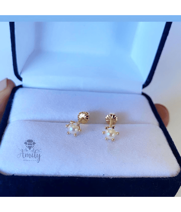 Aros pistilos con perla Talla 1