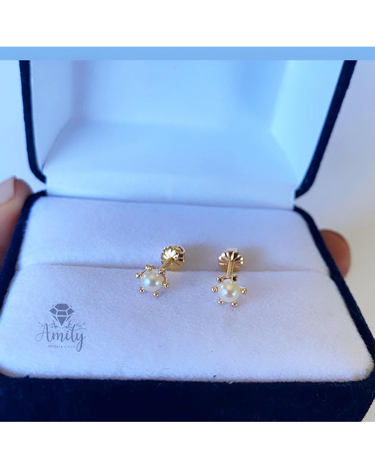 Aros pistilos con perla Talla 1