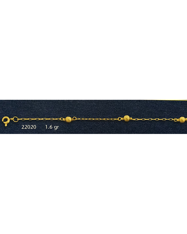 Pulsera tradicional con bolitas oro ✨