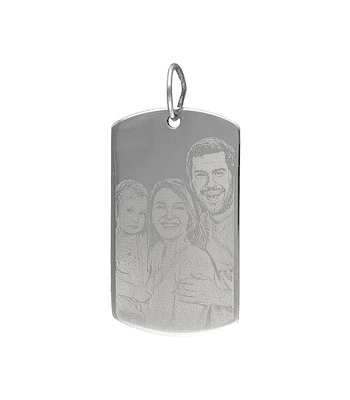 Colgante Placa Militar Grande con Fotograbado 35x20 mm