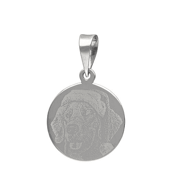 Colgante Placa Circular Mediana con Fotograbado 21 mm