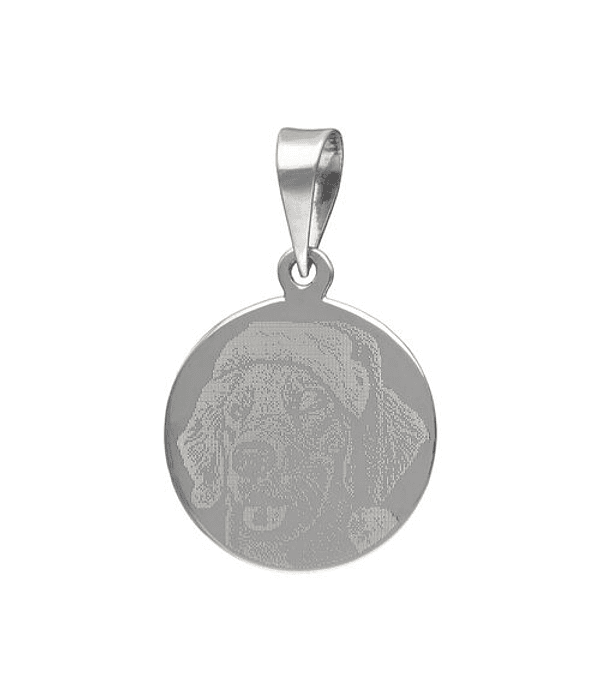 Colgante Placa Circular Mediana con Fotograbado 21 mm