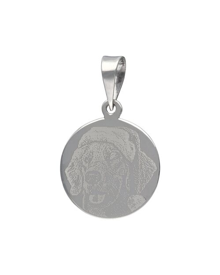 Colgante Placa Circular Mediana con Fotograbado 21 mm