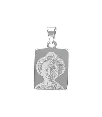 Colgante Placa Rectangular Pequeña con Fotograbado 17x14 mm