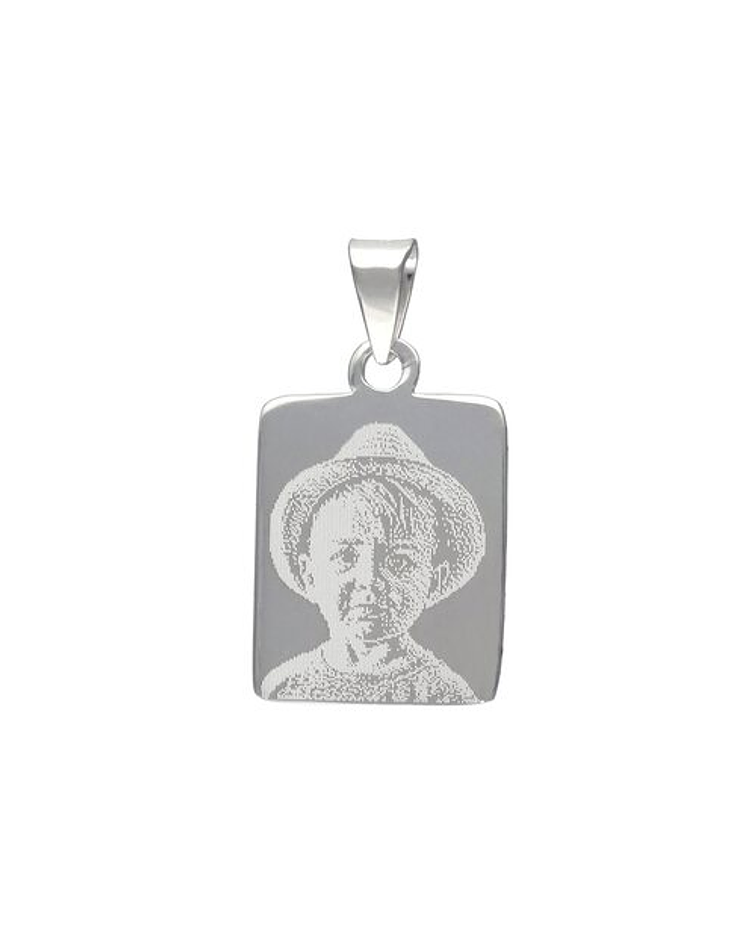 Colgante Placa Rectangular Pequeña con Fotograbado 17x14 mm