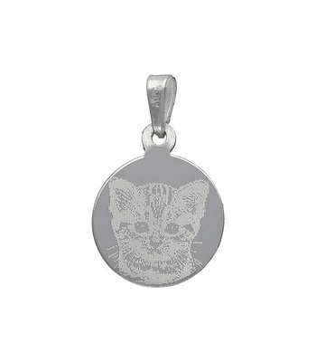 Colgante Placa Circular Pequeña con Fotograbado 17 mm