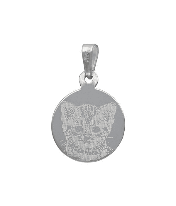 Colgante Placa Circular Pequeña con Fotograbado 17 mm