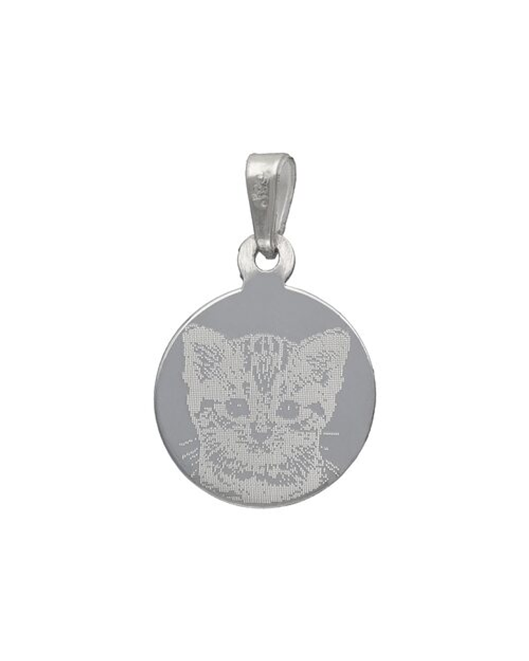 Colgante Placa Circular Pequeña con Fotograbado 17 mm