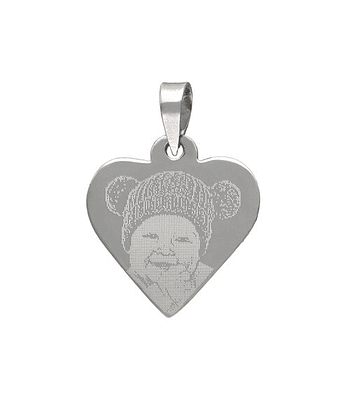 Colgante Corazón Pequeño con Fotograbado 20x19 mm