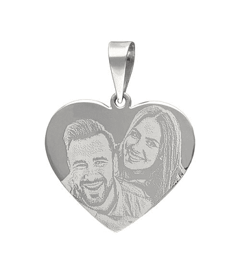 Colgante Corazón Grande con Fotograbado 25x28 mm