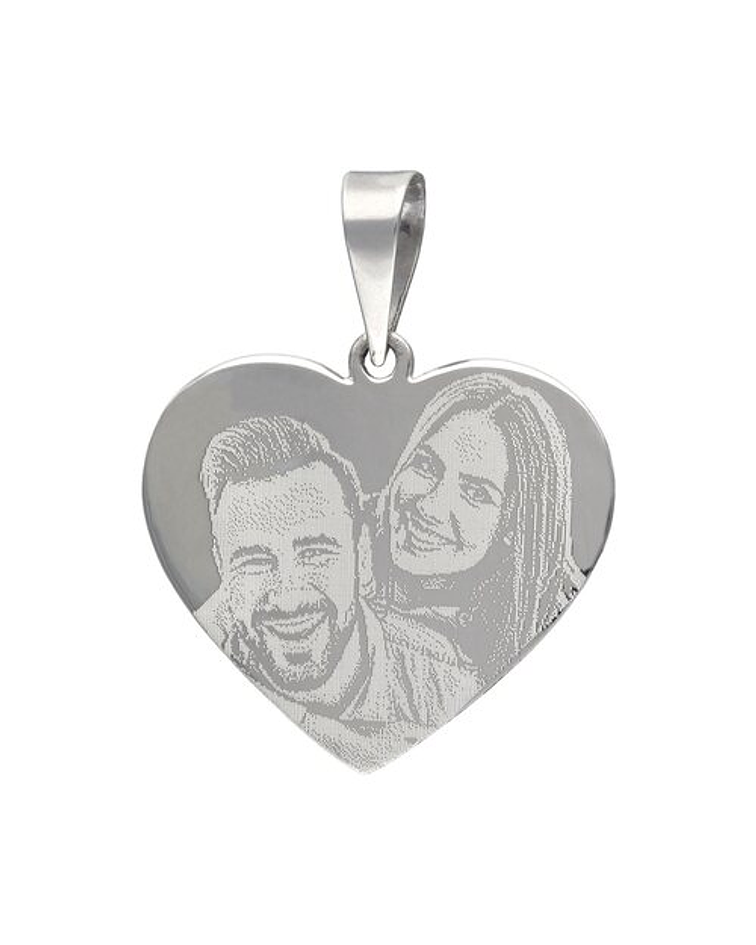 Colgante Corazón Grande con Fotograbado 25x28 mm