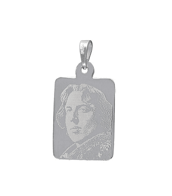 Colgante Placa Rectangular Mediana con Fotograbado 23x17 mm