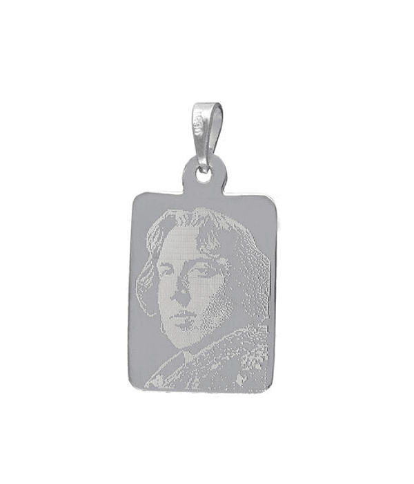 Colgante Placa Rectangular Mediana con Fotograbado 23x17 mm