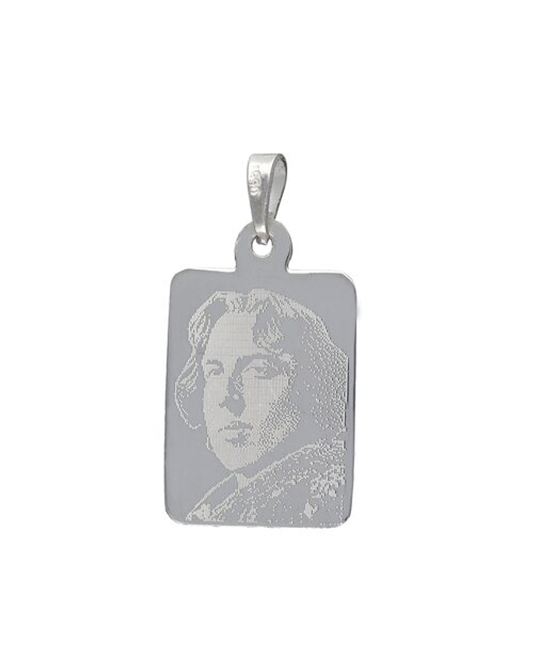 Colgante Placa Rectangular Mediana con Fotograbado 23x17 mm