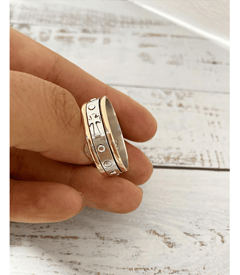 Anillo plata con oro modelo cruz denario ✨