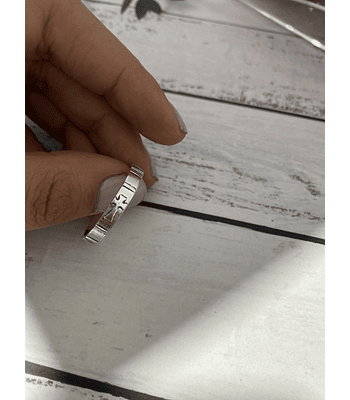Anillo cruz y lineas ✡️