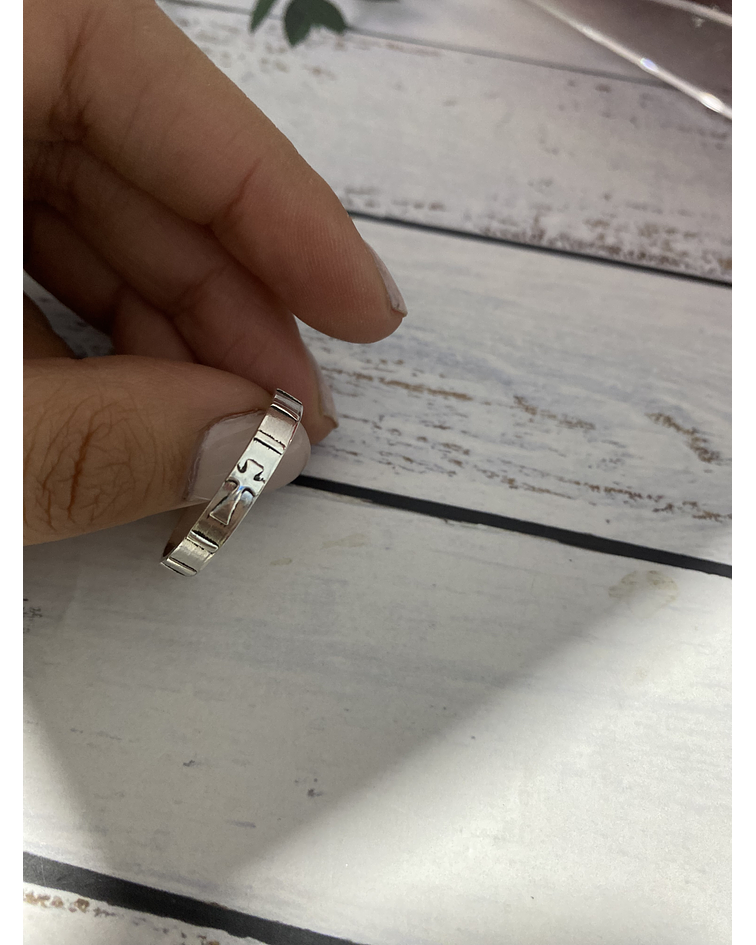 Anillo cruz y lineas ✡️