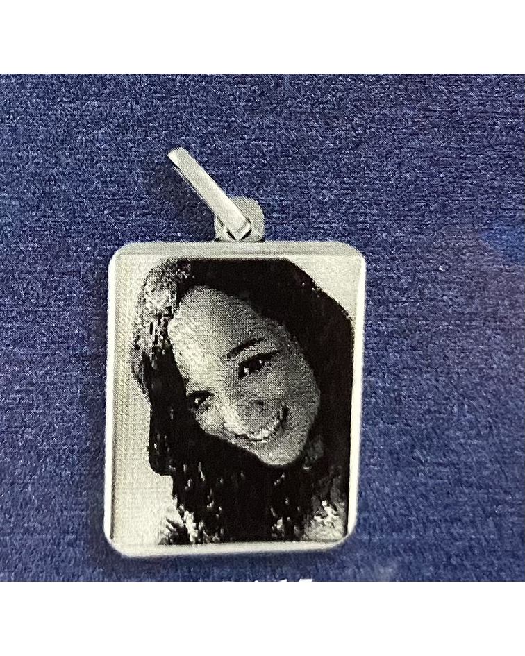 Colgante cuadrado con fotograbado 💎