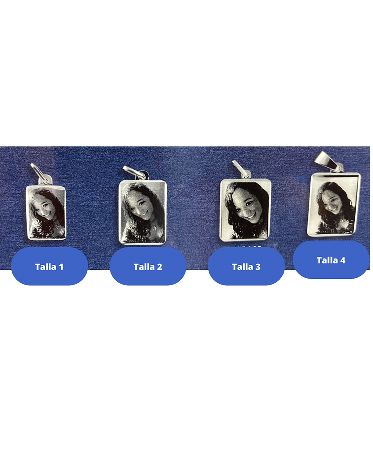 Colgante cuadrado con fotograbado 💎