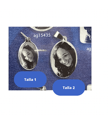 Colgante ovalado con fotograbado ✨