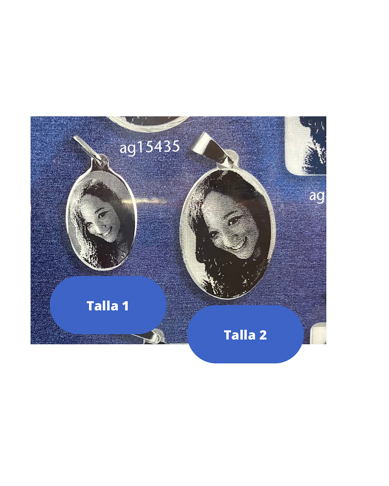 Colgante ovalado con fotograbado ✨