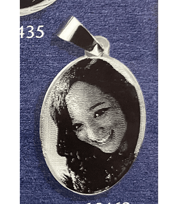 Colgante ovalado con fotograbado ✨