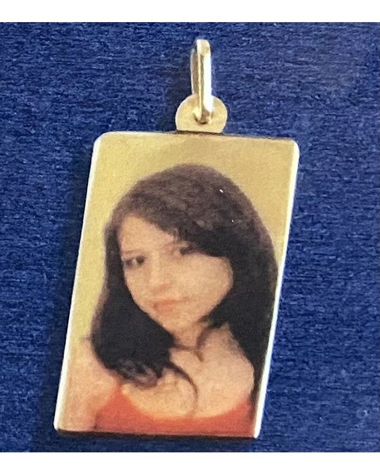 Colgante placa cuadrada con fotograbado 🌷