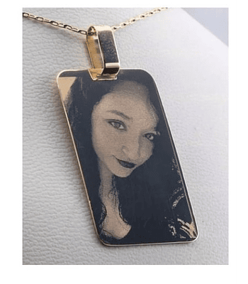 Colgante XL de oro 18k con fotograbado 