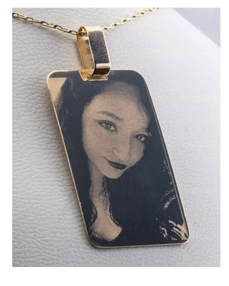Colgante XL de oro 18k con fotograbado 