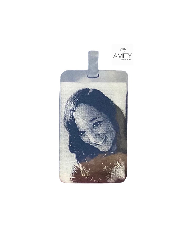 Colgante placa XL 🌻 con fotograbado 