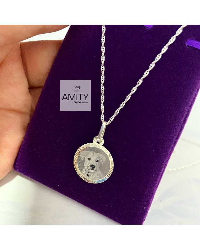 Colgante con Fotograbado Modelo redondo Talla 1 