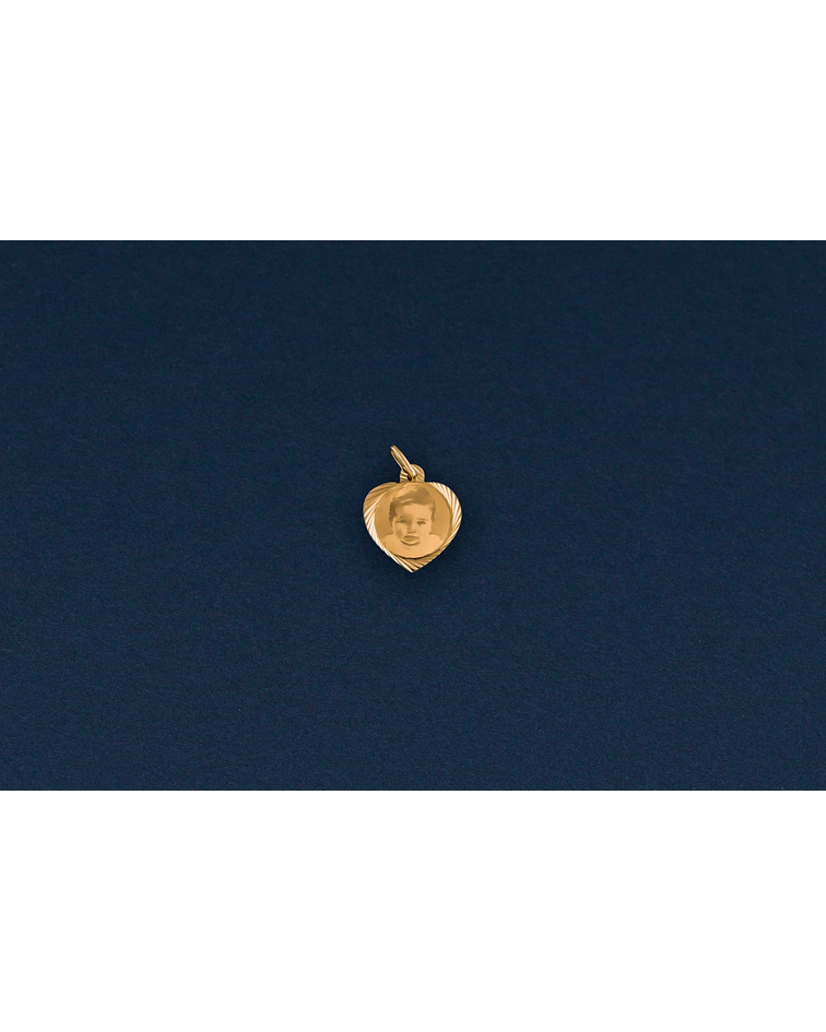 Colgante para Fotograbado Modelo corazón Talla 1 - Oro